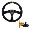 eng pm Steering wheel sport suede 350mm flat IRP Steering wheel hub Quick Release IRP black gold 219402 4