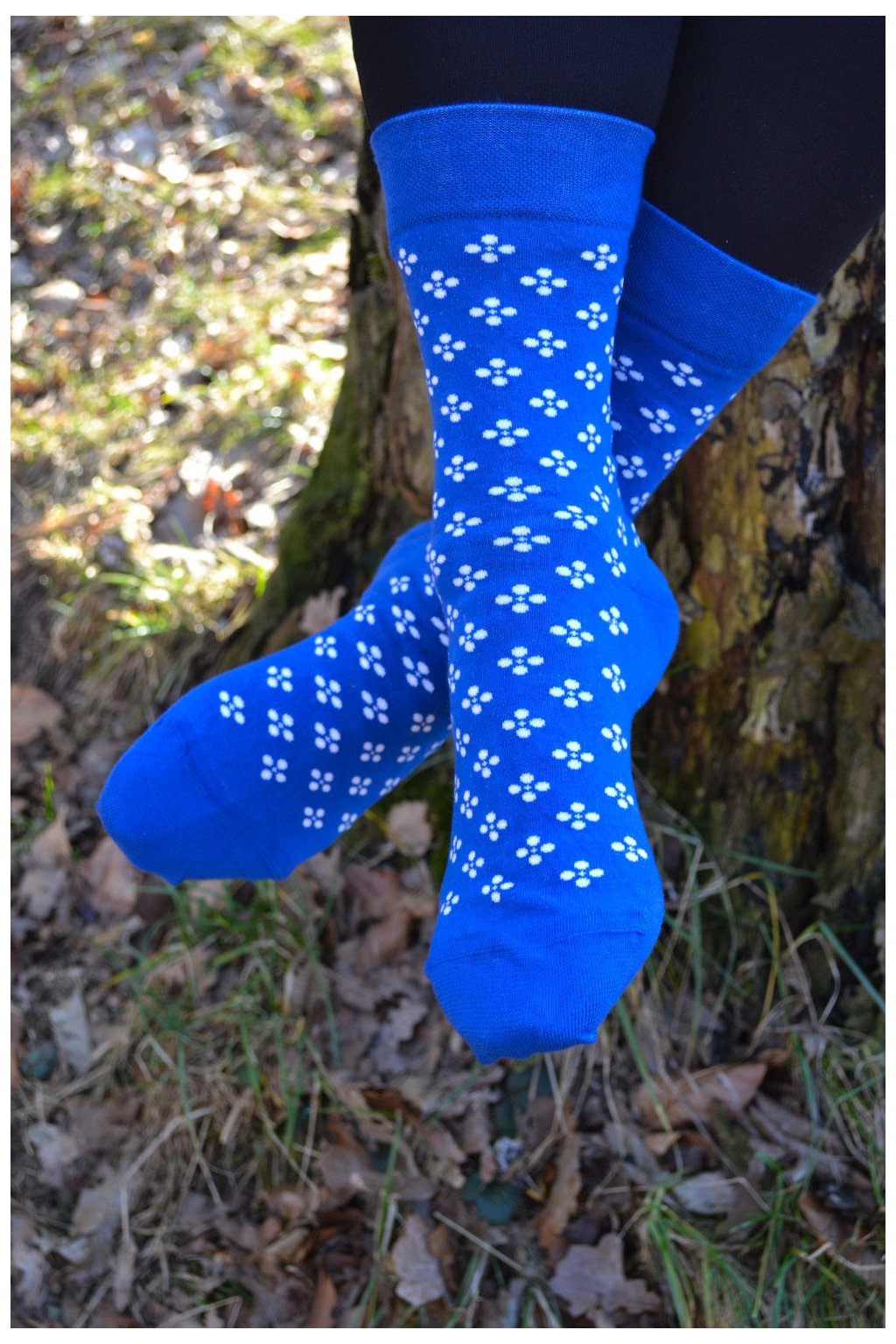 Veselé ponožky s modrotiskem