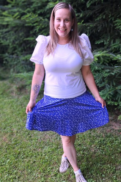 Folklorní sukně s modrotiskem