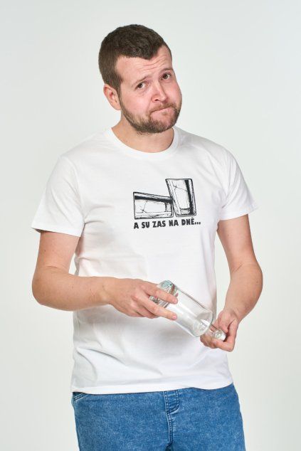 pánské bílé tričko se štamprlkama