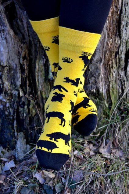 Veselé ponožky s lesními zvířaty