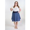 tmavě modrá půlkolová sukně