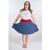 modrá folklorní sukně půlkolová
