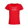 ZÁŘIVĚ ČERVENÉ DÁMSKÉ TRIČKO SRDCEM AJ DUŠÚ Z VALAŠSKA