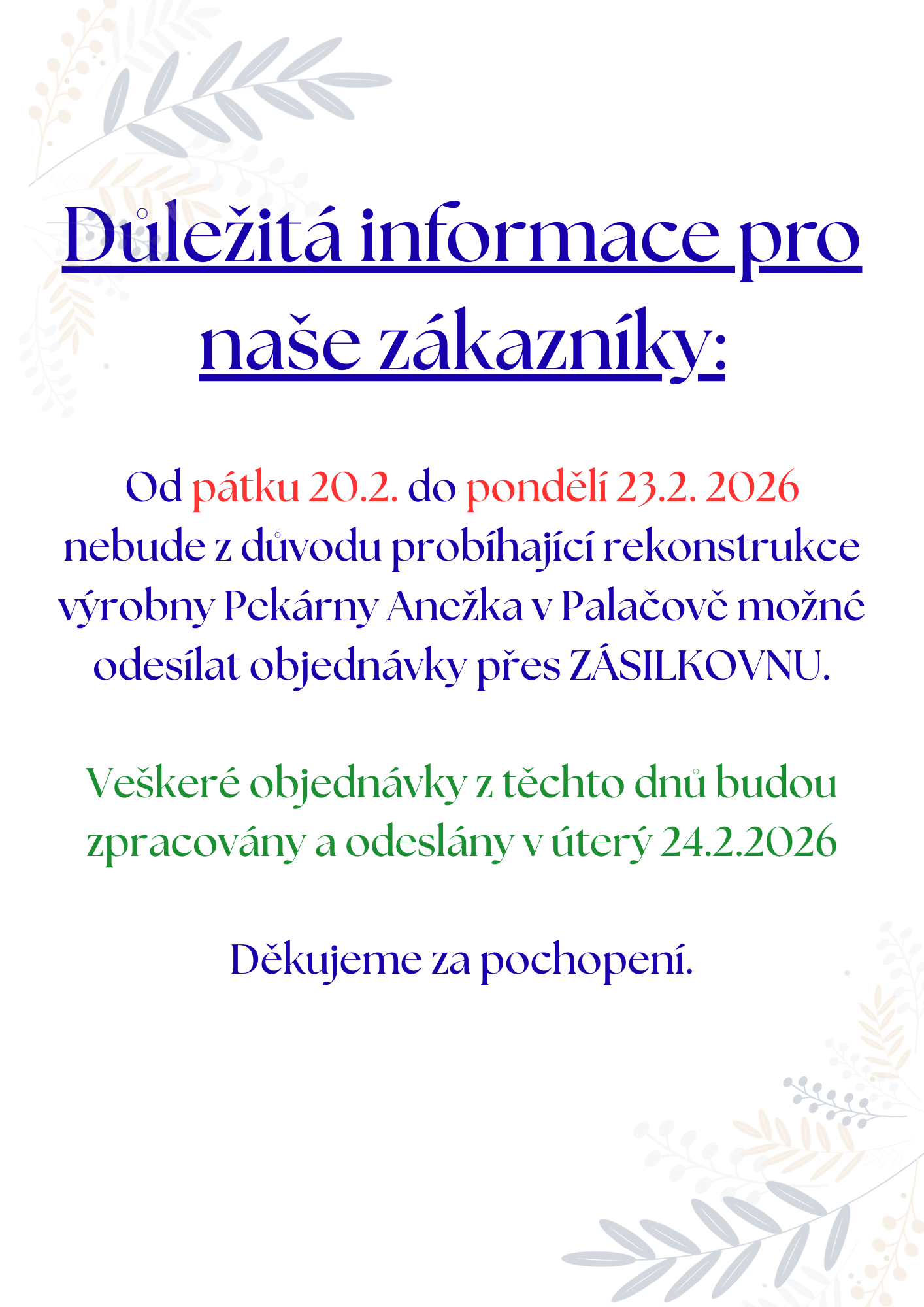 Frgály přes zásilkovnu DŮLEŽITÁ INFORMACE