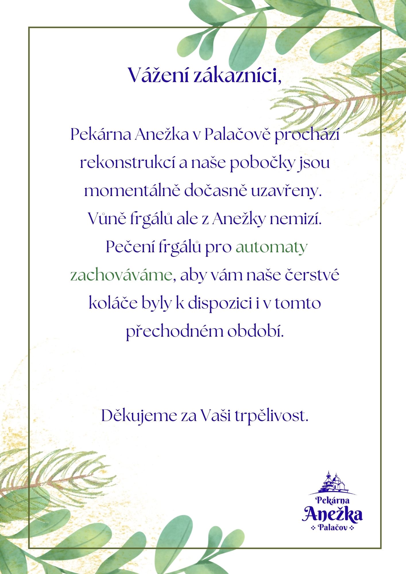 Pečeme i v rekonstrukci pro naše FRGÁLOMATY