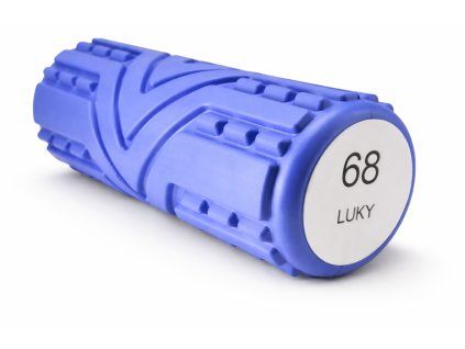 Modrý pěnový válec LUKY s číslem 68