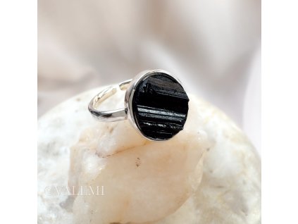 Prsten Elfiria s černým onyxem stříbrný