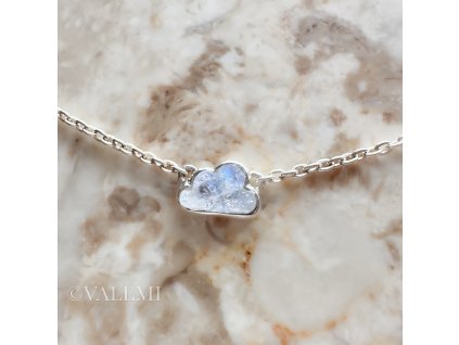 Náhrdelnik Kouzlo obkladů stříbrný - duhový měsíční kámen