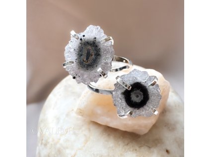 Dvojitý prsten s ametystem stalaktit  2