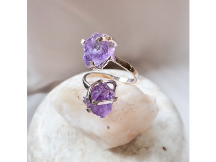 Dvojitý prsten s ametystem