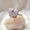 Prsten srdce s drůzou růžového ametystu