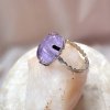 Prsten ovál s ametystem