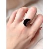 Prsten měsíc s černým onyxem