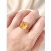 Prsten s citrínem pozlacený typ 2