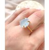 Prsten s přírodním akvamarínem pozlacené stříbro typ 1