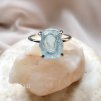 Prsten s akvamarínem stříbrný typ 1
