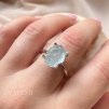 Prsten s akvamarínem stříbrný typ 1