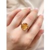 Prsten Elfiria s citrínem pozlacený