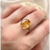 Prsten Elfiria s citrínem pozlacený