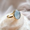 Prsten Elfiria s akvamarínem pozlacený