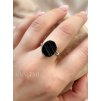 Prsten Elfiria s černm onyxem stříbrný