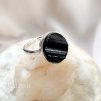 Prsten Elfiria s černm onyxem stříbrný