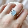 Prsten s akvamarínem stříbrný typ 2