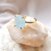 Prsten s akvamarínem pozlacené stříbro typ 2
