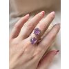 Dvojitý prsten s ametystem