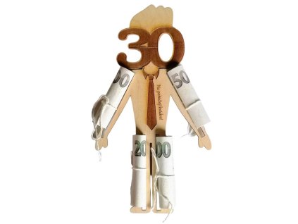 Dřevěné blahopřání Gentleman