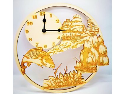 Hodiny "Kapr" prořezávané