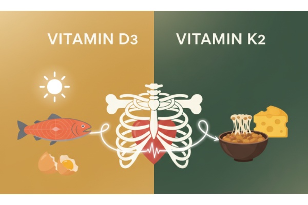 Vitamíny D3 a K2: Proč je brát dohromady?