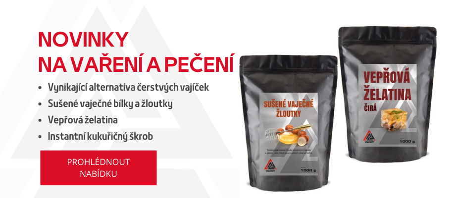 Novinky na vaření a pečení (sušené vaječné bílky a žloutky)
