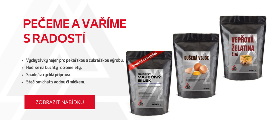 Novinky na vaření a pečení (sušené vaječné bílky a žloutky)