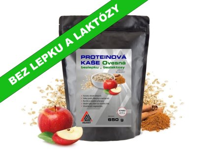 XXXXKaše BEZ LAKTOZY proteinova ovesna kase jablko skorice baleni 10x65g BÍLÝ TEXT