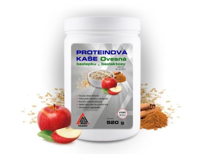 kaše bez laktozy a lepku proteinova ovesna instantni kase jablko skorice doza 520g