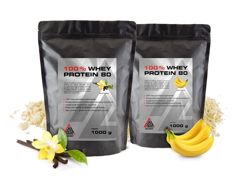 wpc80 akcia 1+1 whey proteín koncentrát 2kg vanilka banan
