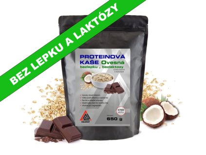 2025 AAAAAAAA KAše bezlepkova bez laktozy proteinova ovesna kase cokolada kokos baleni 10x65g BÍLÉ PÍSMO