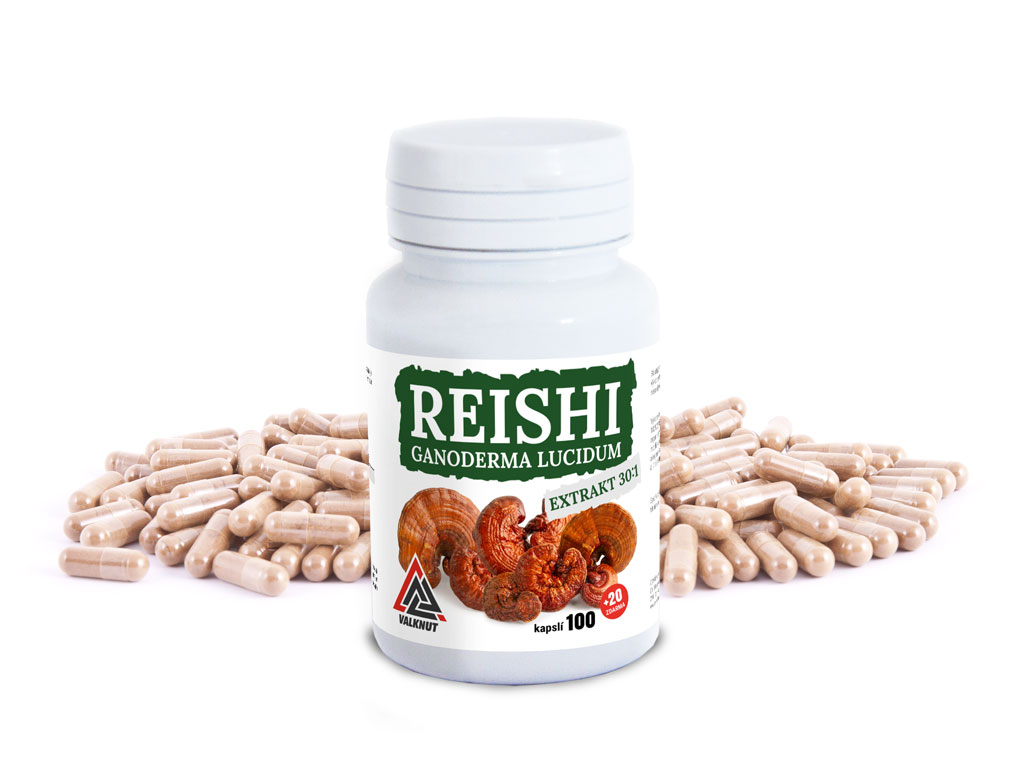 REISHI Ganoderma Lucidum extrakt 30:1 VALKNUT 120 kapsúl