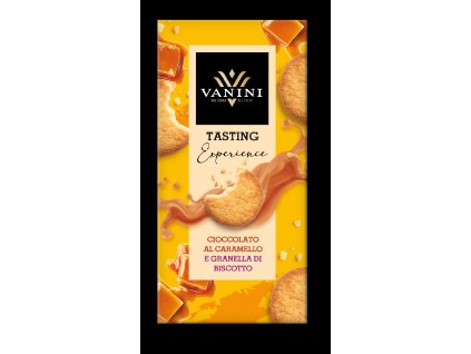 VANINI TASTING bílá čokoláda s karamelem a biscotto 75g