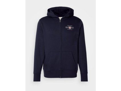 Tmavě modrá na ZIP s kapucí, potisk logo