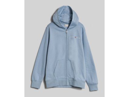 GANT světle modrá, ZIP, potisk logo