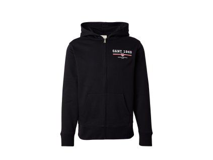 GANT černá, ZIP, potisk logo
