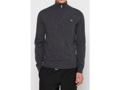 Šedý, lambswool, half zip