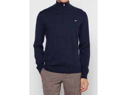 Modrý, superfine lambswool. Half zip