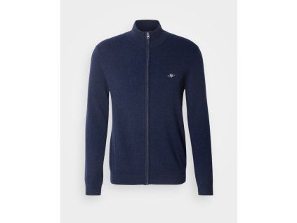 Modrý, extrafine lambswool, full zip