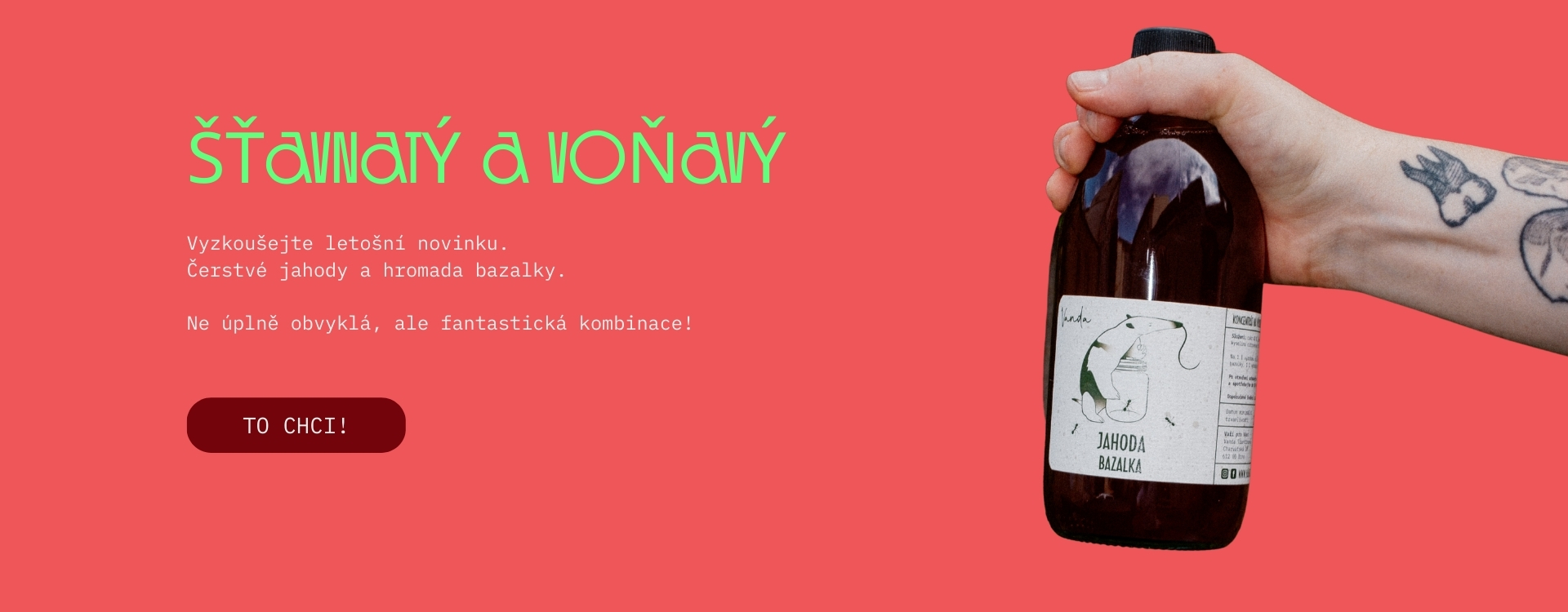 Sirup Jahoda Bazalka