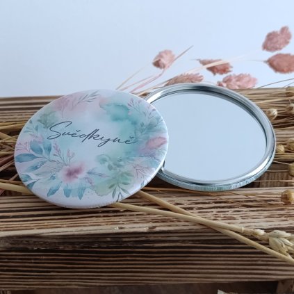 Zrcátko "watercolor" s textem svědkyně, 75mm