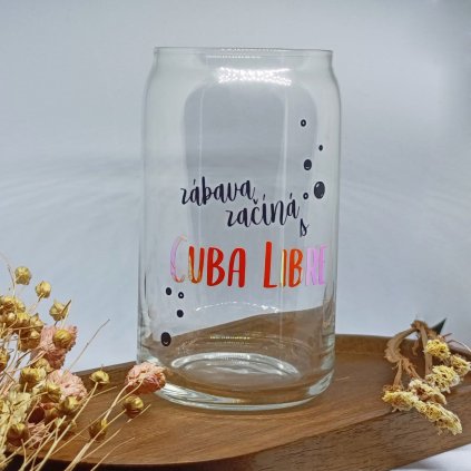 Sklenice s polepem - Cuba libre